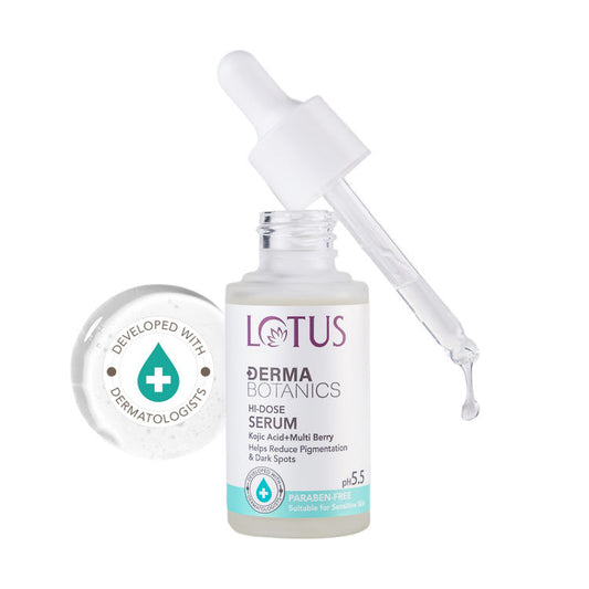 Lotus Herbals Lotus Dermabotanics Kojic Acid + Multi Berry Hi-Dose Serum, pH5.5, For Sensitive Skin (28ml)