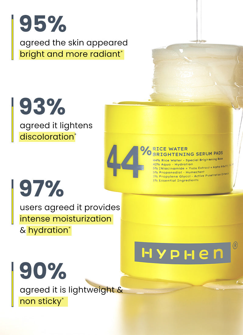 Hyphen Brightening serum pads with 44% rice water - 50 pads