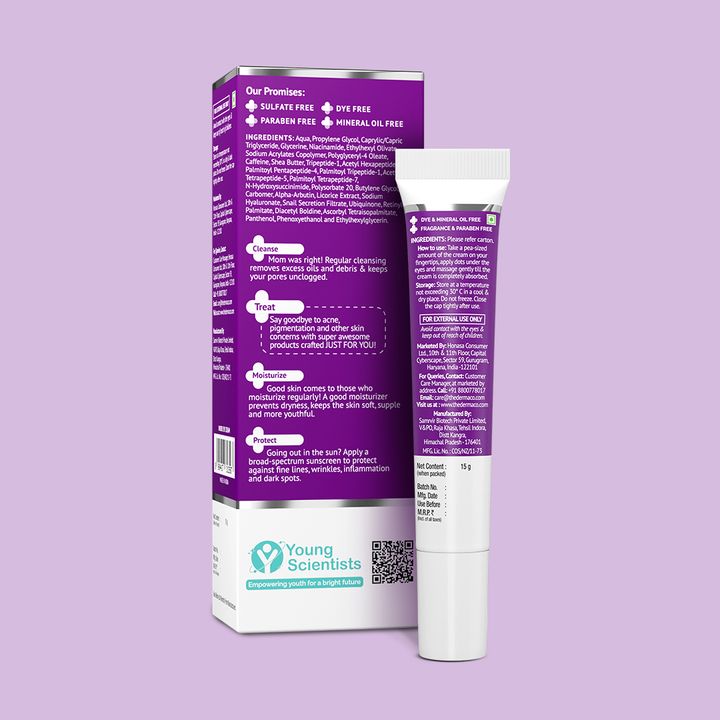 The Derma Co Snail Peptide 96 Under Eye Repair Cream with Snail Mucin & Peptide Complex For Dark Circles & Puffiness - 15 g