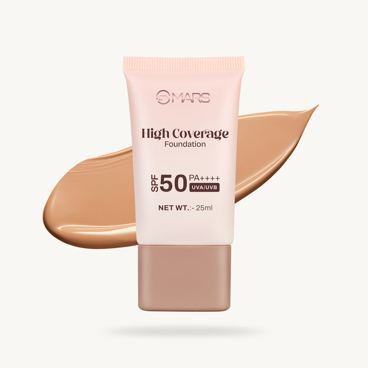Mars High Coverage Foundation in a Tube | SPF 50 PA++++ UVA/UVB (08 deep tan)