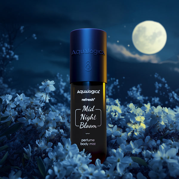 Aqualogica Refresh+ Mid Night Bloom Perfume Body Mist with Zemea & Hyaluronic Acid (150 ml)