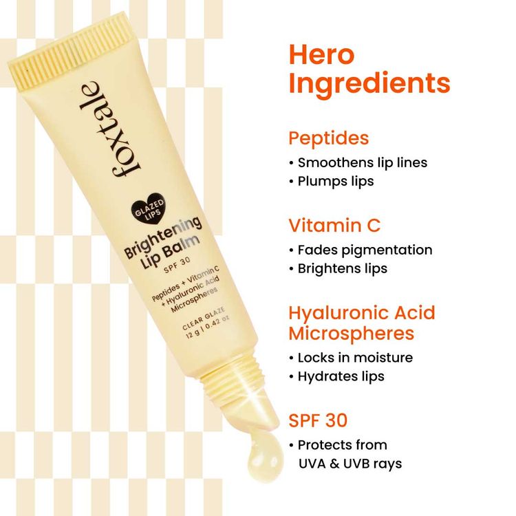 Foxtale Brightening Lip Balm With Peptides, Vitamin C & Hyaluronic Acid - Clear Glaze
(12g)