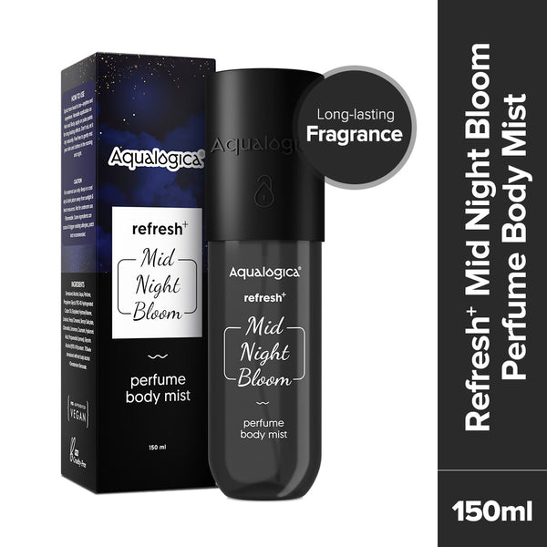 Aqualogica Refresh+ Mid Night Bloom Perfume Body Mist with Zemea & Hyaluronic Acid (150 ml)