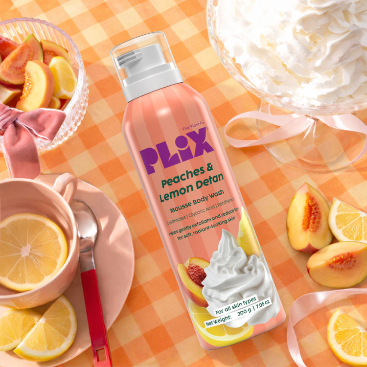 Plix Peaches & Lemon De-Tan Mousse Body Wash
(200g)