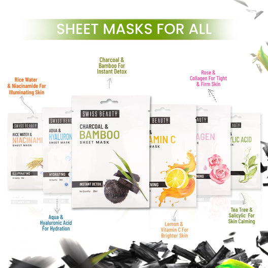 Swiss Beauty Charcoal & Bamboo Sheet Mask