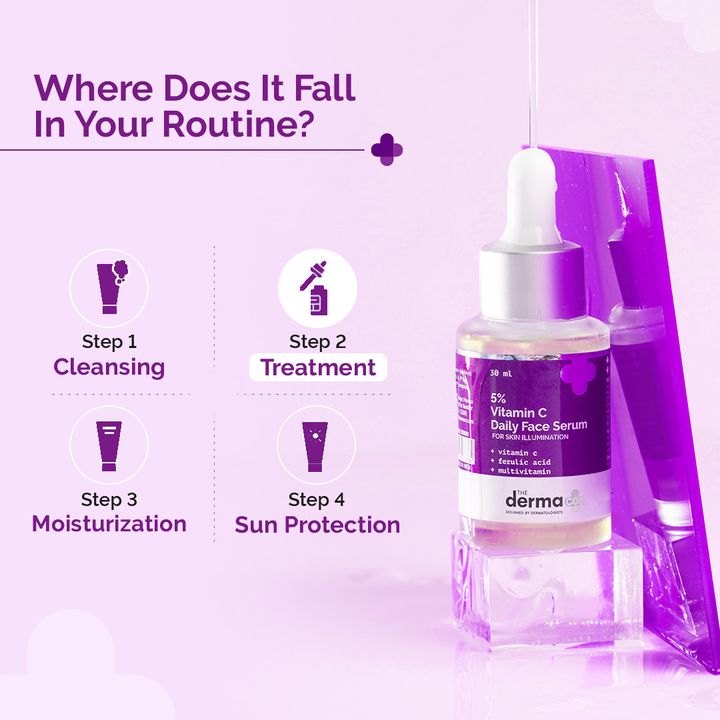 The Derma Co 5% Vitamin C Daily Face Serum with Ferulic Acid & Multivitamin - 30ml