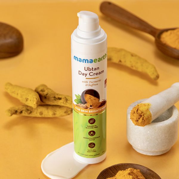 Mamaearth Ubtan Day Cream with Turmeric & Saffron for Skin Brightening – 50 g