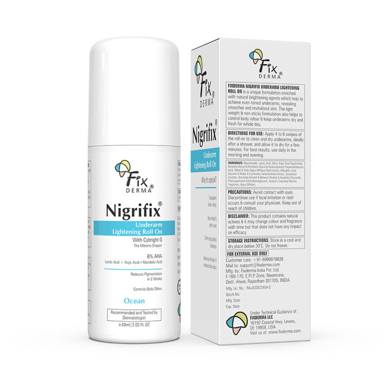 Fixderma Nigrifix 6% AHA Underarm Lightening Roll On Ocean Fragrance
(60ml)