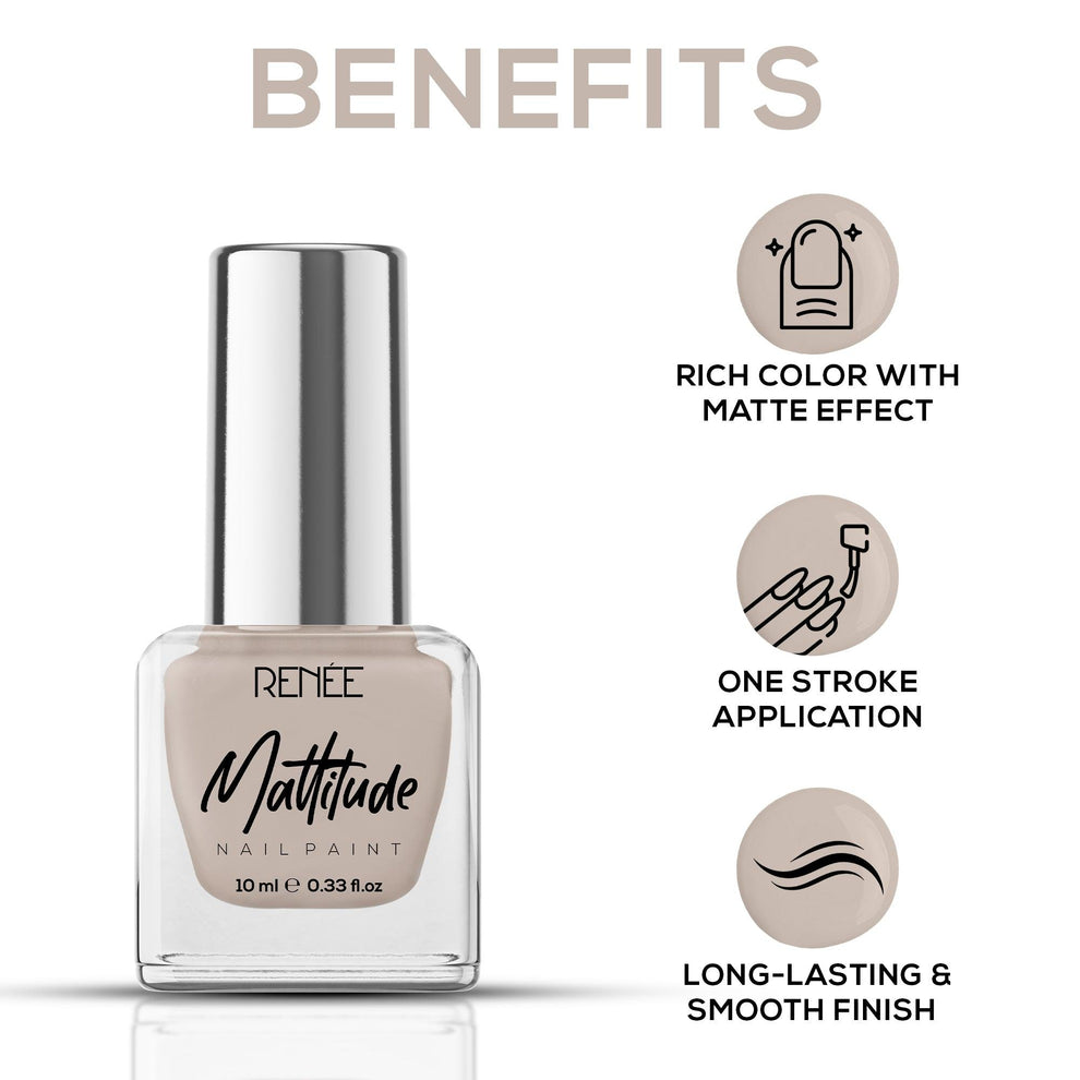 RENEE Mattitude Nail Paint 10ml (11 Soft Clay)