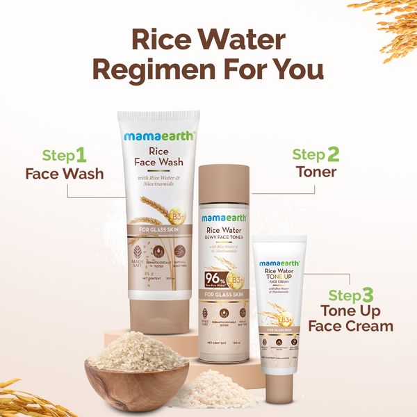 Mamaearth Rice Water Tone Up Face Cream with Rice Water & Niacinamide for Glass Skin - 50g