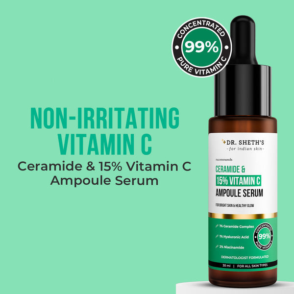 Dr. Sheth's Non-Irritating Ceramide & 15% Vitamin C Ampoule Serum - 30ml