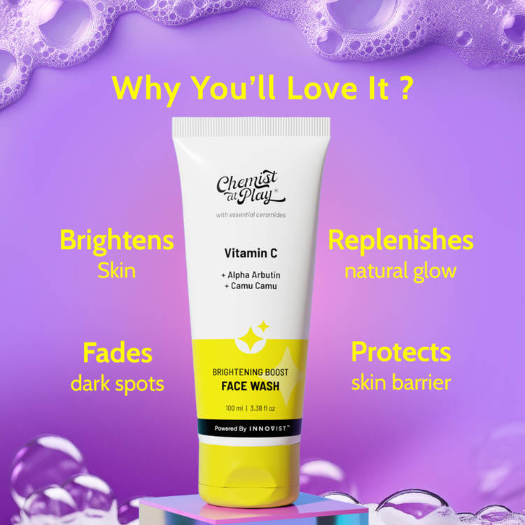 Chemist at Play Vitamin C Brightening Face Wash Face Cleanser for Oily&Dry Skin
(100ml)