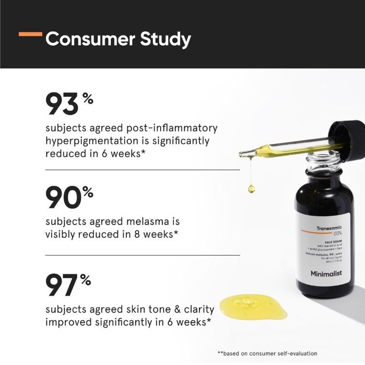 Minimalist 3% Tranexamic Acid Face Serum For Melasma- Acne Scars- Hyperpigmentation Or Erythema (PIH/PIE)
(30ml)