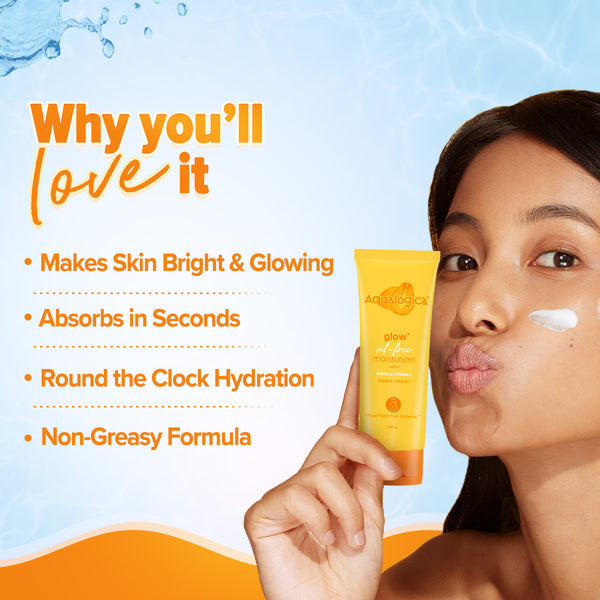 Aqualogica Glow+ Oil Free Moisturizer with Papaya & Vitamin C for Glowing Skin - 100g