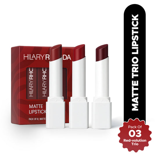 Hilary Rhoda Matte Trio Lipstick (Red-Volution Trio)