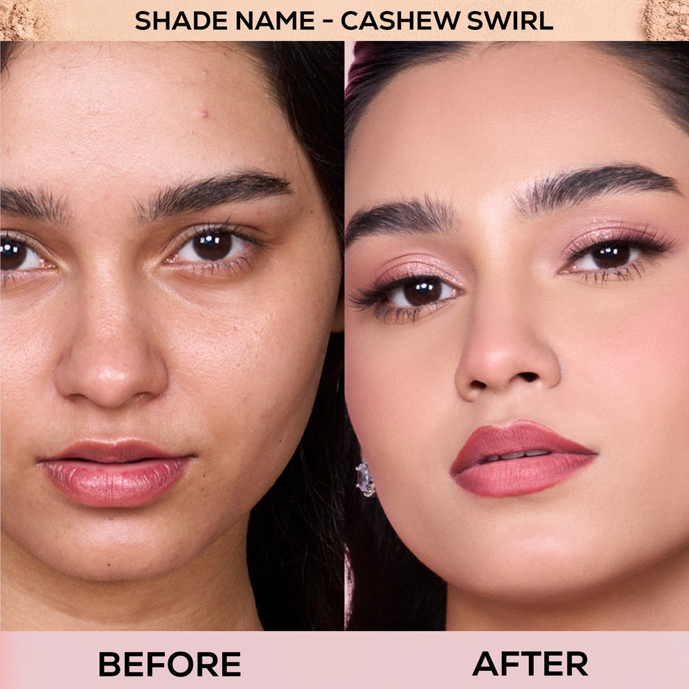 RENEE Bollywood Filter Pore Minimising Blurring Compact With Matte Finish & Full Coverage (2 Cashew Swirl)