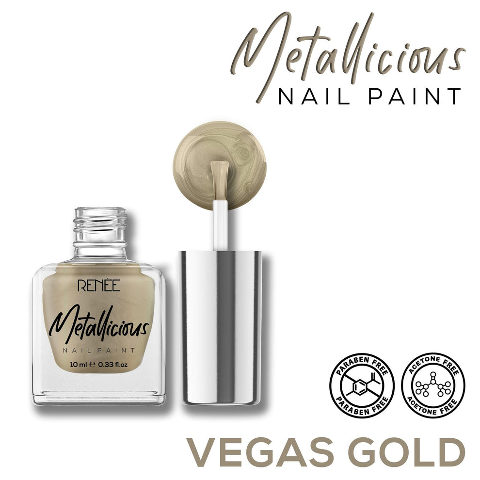 RENEE Metallicious Nail Paint (01 Vegas Gold)