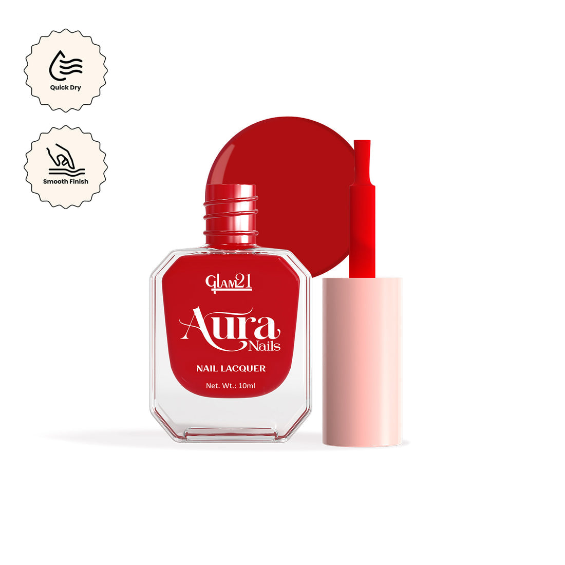Glam21 Aura - Nail Lacquer (01Velvet Red)