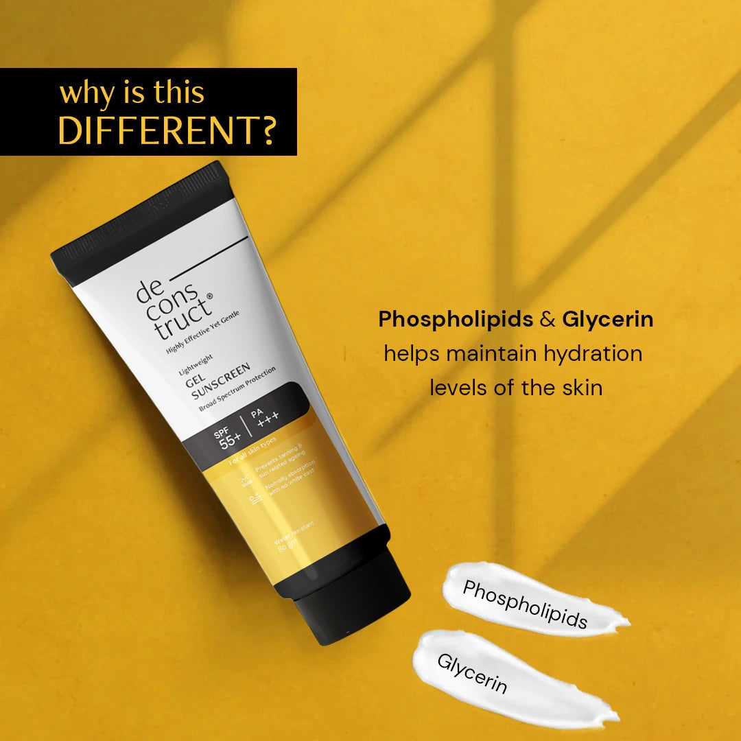 Deconstruct Gel Sunscreen for Oily Skin - SPF 55+ and PA+++ ( 80gm)