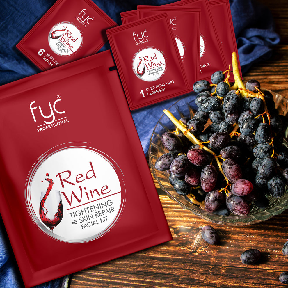 FYC PROFESSIONAL Red-Wine Facial Pouch - Tightening & Skin Repair Kit