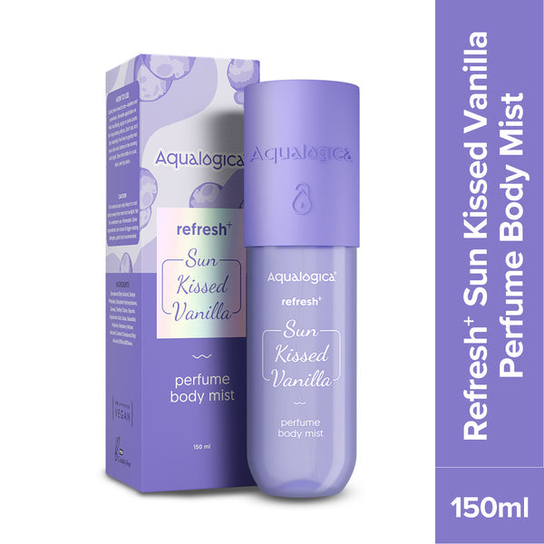 Aqualogica Refresh+ Sun Kissed Vanilla Perfume Body Mist with Zemea & Hyaluronic Acid - 150 ml