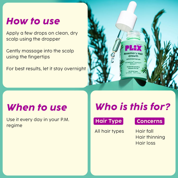 Plix Rosemary Hair Growth Serum
(30ml)