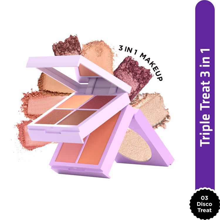 GLAM21 Triple Treat Face & Eyes Stacked Palette - 03 Disco Treat (13g)