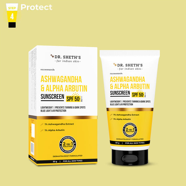Dr. Sheth's Ashwagandha & Alpha Arbutin Sunscreen - 50g
