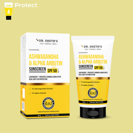 Dr. Sheth's Ashwagandha & Alpha Arbutin Sunscreen - 50g