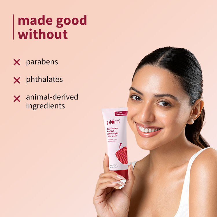 Plum Saffron & Papaya Glow Bright Gel Face Wash (100ml)