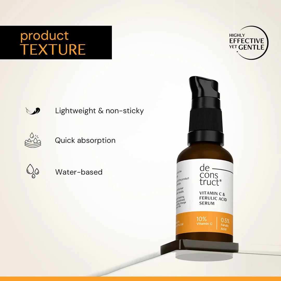 Deconstruct Vitamin C Serum For Face - 10% Vitamin C + 0.5 % Ferulic Acid 30ml
