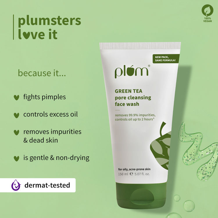 Plum Green Tea Pore Cleansing Gel Face Wash With Glycolic Acid (150ml)