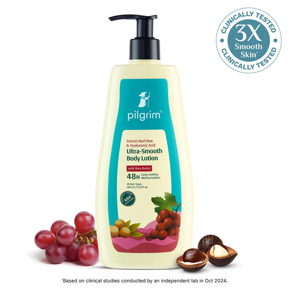 Pilgrim French Red Vine & Hyaluronic Acid Ultra-Smooth Body Lotion
Experience Ultra-Smooth Skin