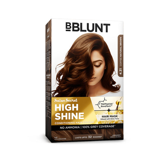 BBLUNT High Shine Conditioning Hair Colour - Coffee Natural Brown (Shade 4.31)