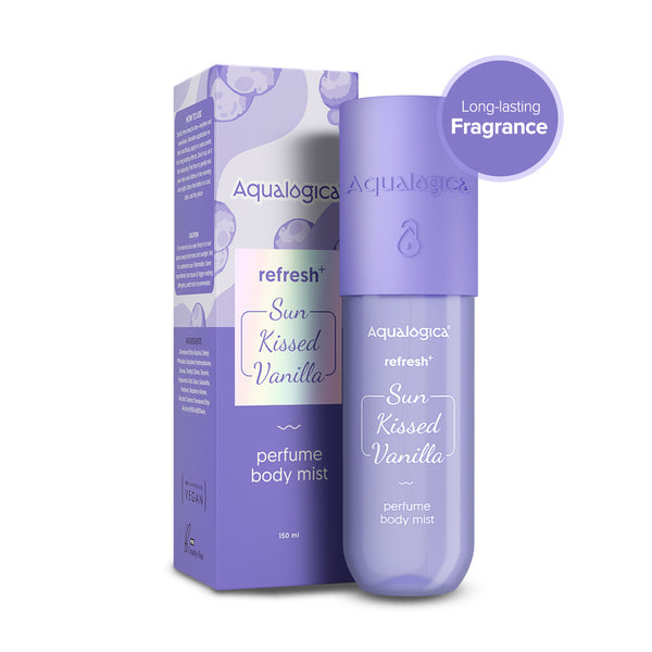 Aqualogica Refresh+ Sun Kissed Vanilla Perfume Body Mist with Zemea & Hyaluronic Acid - 150 ml