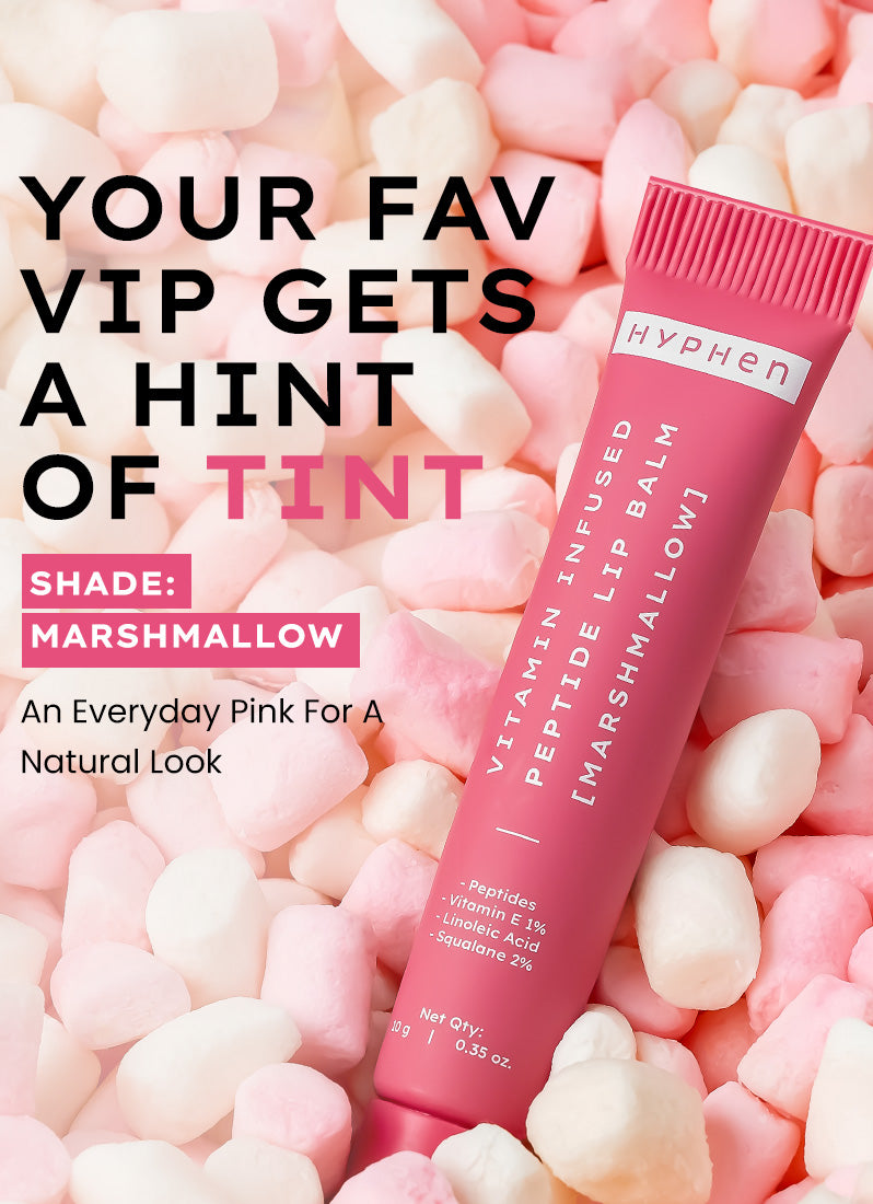 Hyphen Vip marshmallow lip balm with 1% vit e, 2% squalane & peptides - 10g