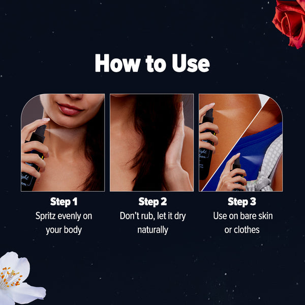 Aqualogica Refresh+ Mid Night Bloom Perfume Body Mist with Zemea & Hyaluronic Acid (150 ml)
