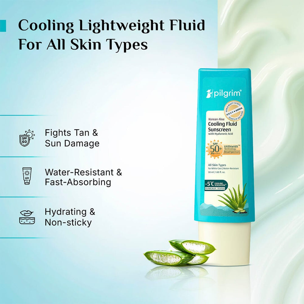 Pilgrim Korean Aloe Cooling Fluid Sunscreen SPF 50+ PA++++