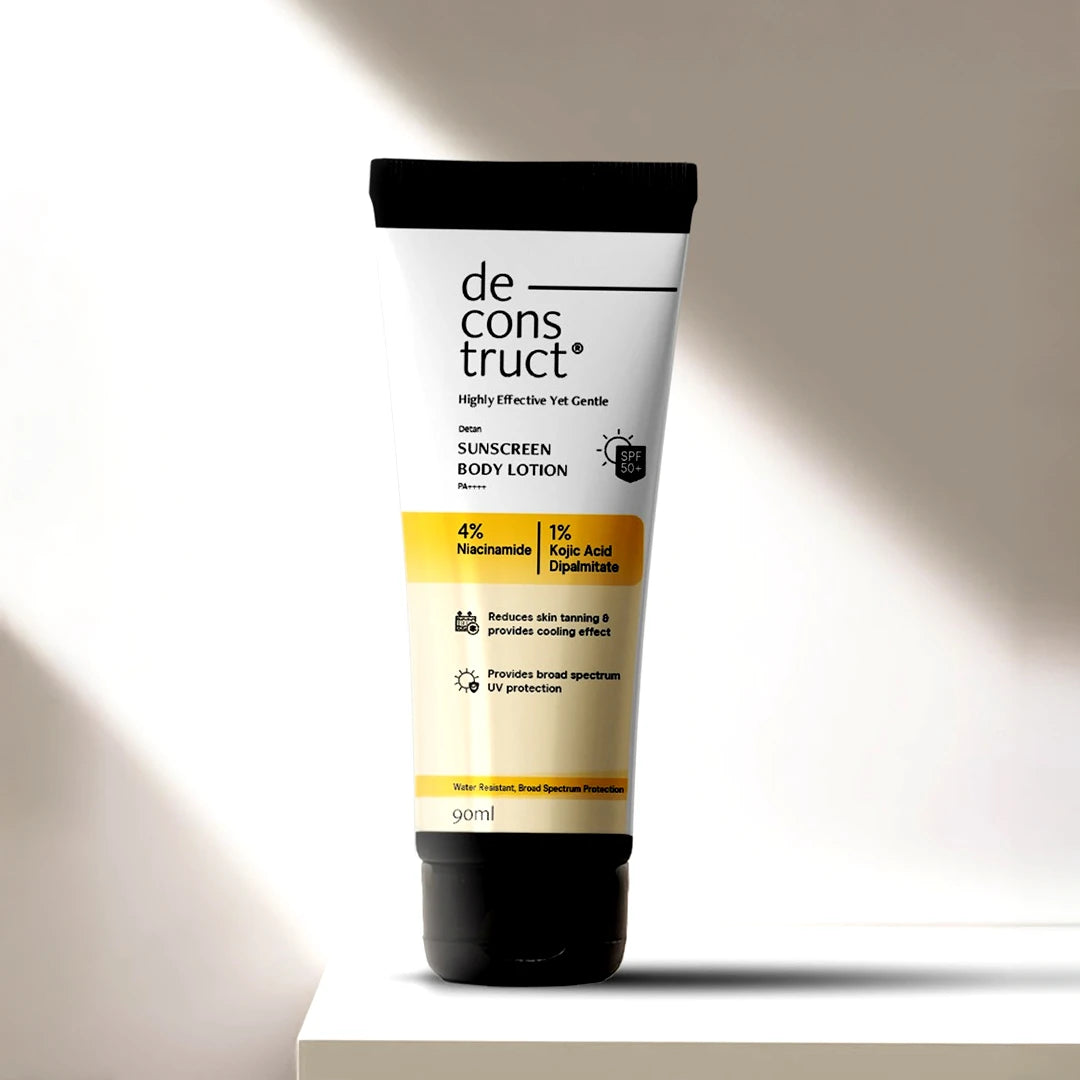 Deconstruct Detan Sunscreen Body Lotion - 4% Niacinamide +1% Kojic Acid Dipalmitate + SPF 50 PA++++