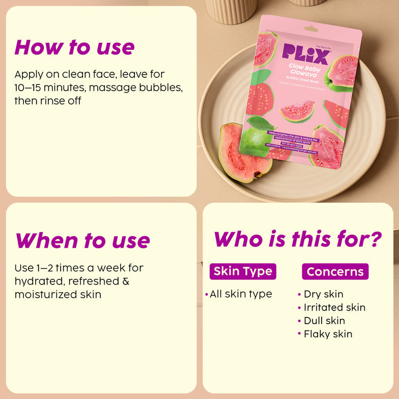Plix glow baby glowava bubble sheet mask