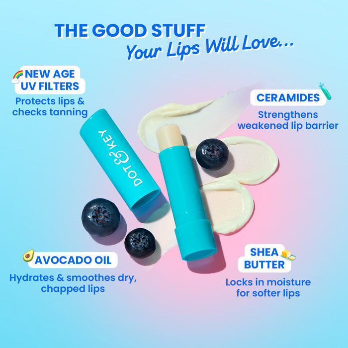 Dot & Key SPF 50+ Barrier Repair Hydrating Lip Balm (04Blueberry Bliss - Non-Tinted)