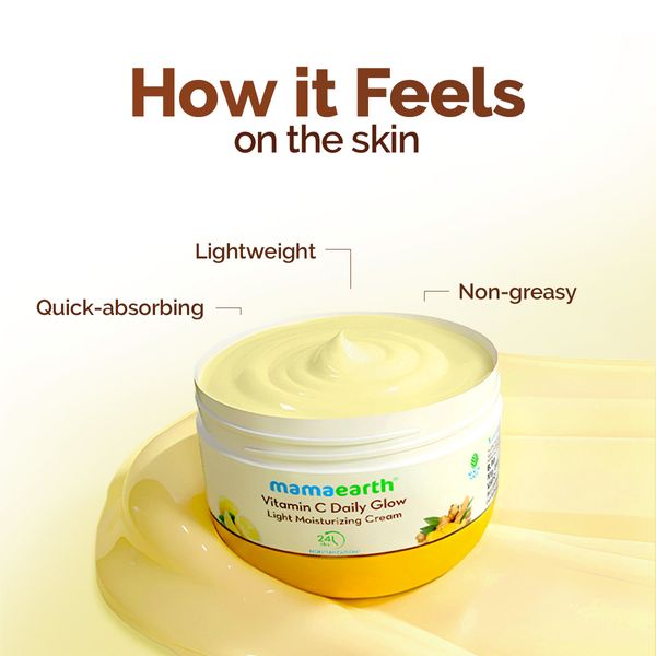 Mamaearth Vitamin C Daily Glow Light Moisturizer with Turmeric & Vitamin C for Skin Brightening - 200 g