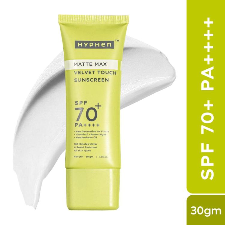 Hyphen Matte max velvet touch sunscreen spf 70+ pa++++