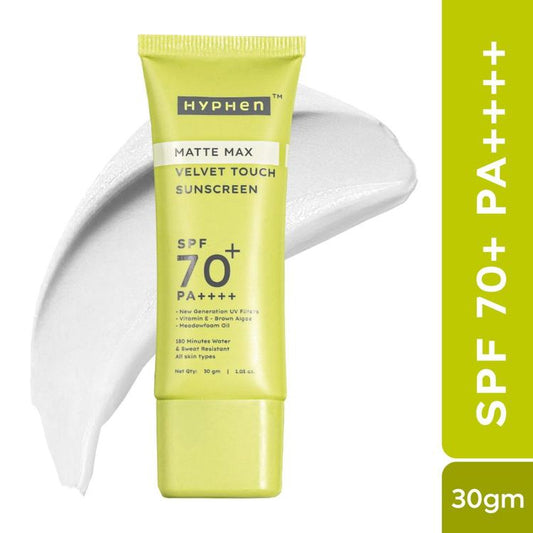 Hyphen Matte max velvet touch sunscreen spf 70+ pa++++