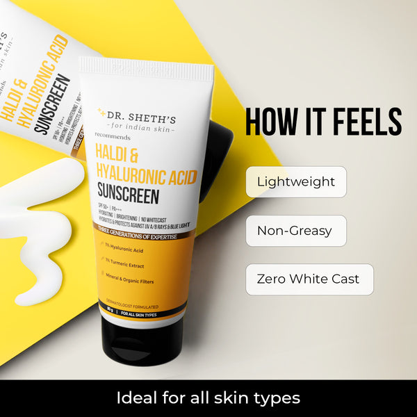Dr. Sheth's Haldi & Hyaluronic Acid Sunscreen - 80gm