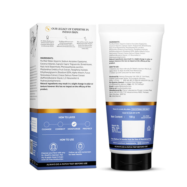 Dr. Sheth's Kesar & Kojic Acid Oil Free Moisturizer - 100g