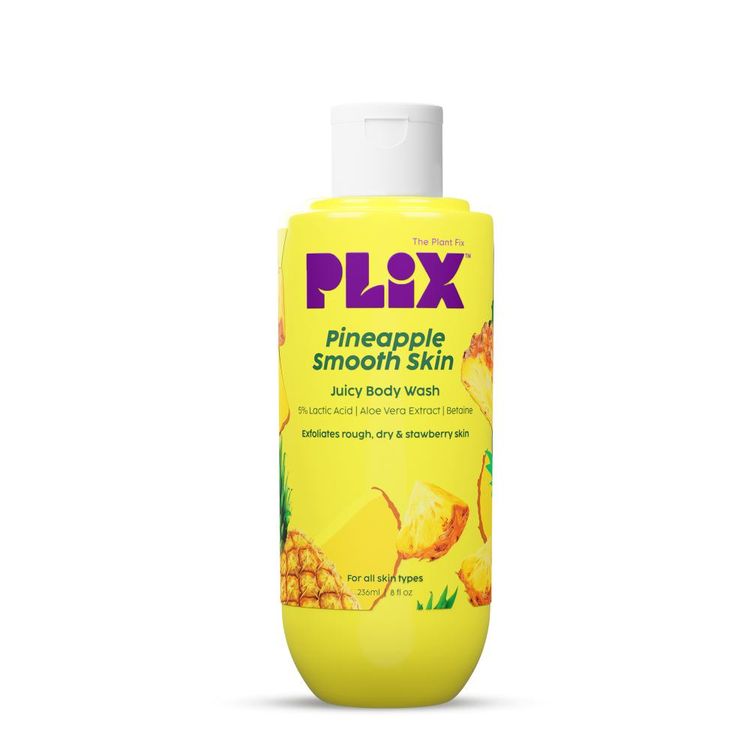 Plix Pineapple 5% Lactic Acid Body Wash Exfoliates Dry, Rough & Strawberry Skin With Deep Cleansing
(236ml)