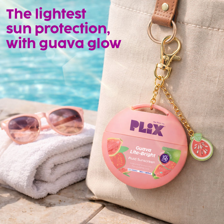 Plix Guava Glow Fluid Hydrating, Lightweight & Non-Greasy SPF 50 PA++++ Sunscreen
(50ml)