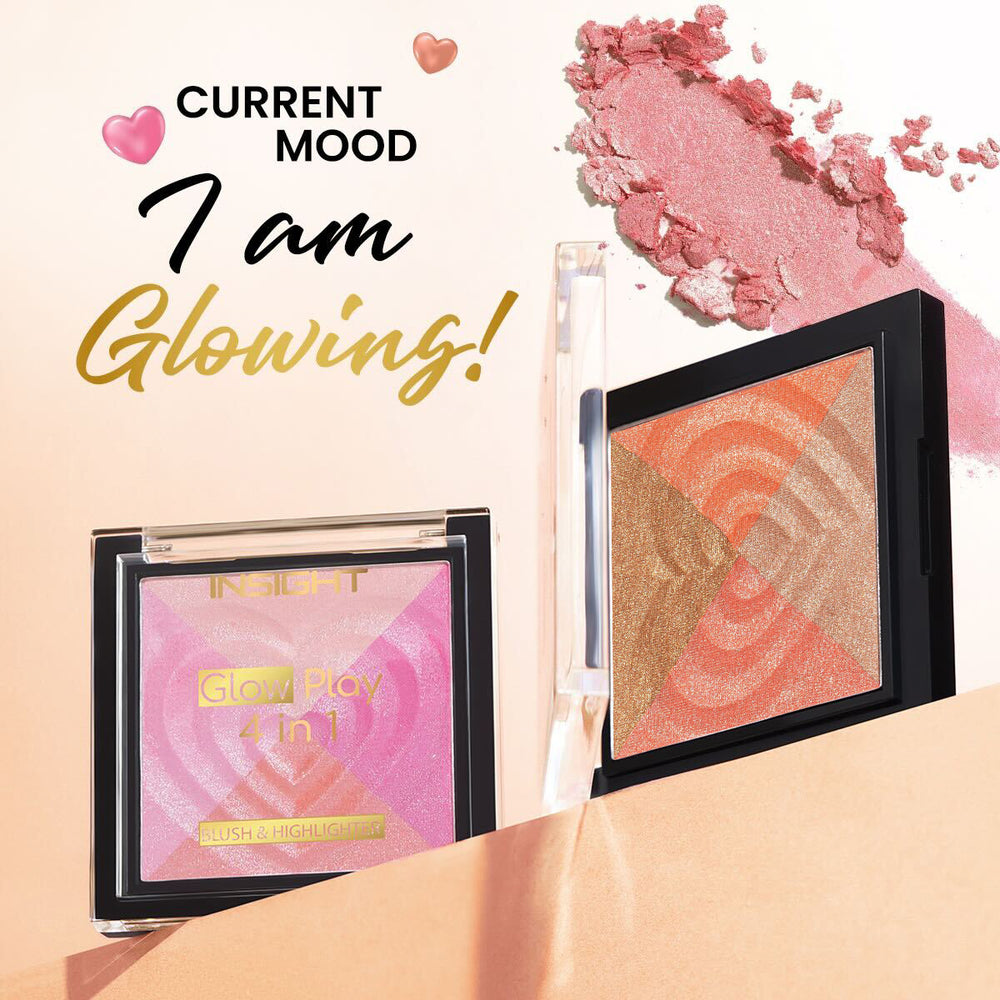 Insight Cosmetics Glow Play Blush & Highlighter (4 IN 1) (Sparkle Finch)