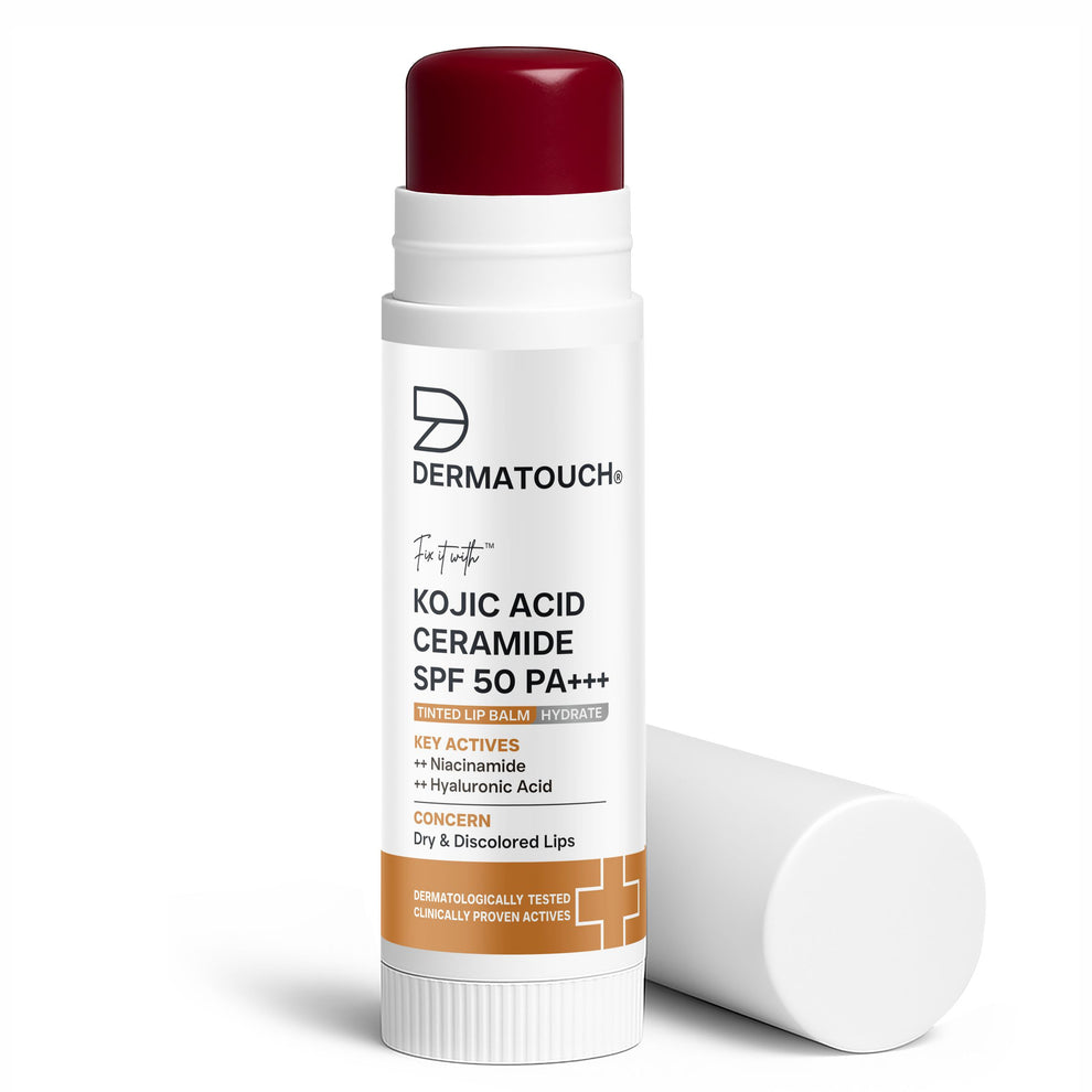 DERMATOUCH Kojic Acid Ceramide SPF 50 PA+++ Natural Lip Balm - Dark Tint